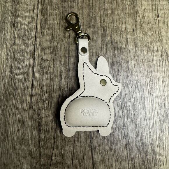 PEBBLED BLACK Leather Purse Charm FAST SHIP Portland Leather Dog Lover CHESTER - Picture 4 of 4